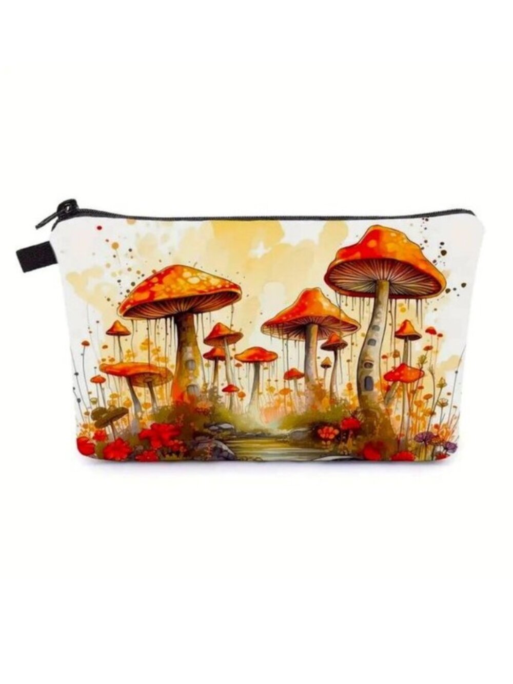 Cosmetic Bag Makeup Mushroom Clutch Pouch Travel Storage Hippie Wonderland NEW